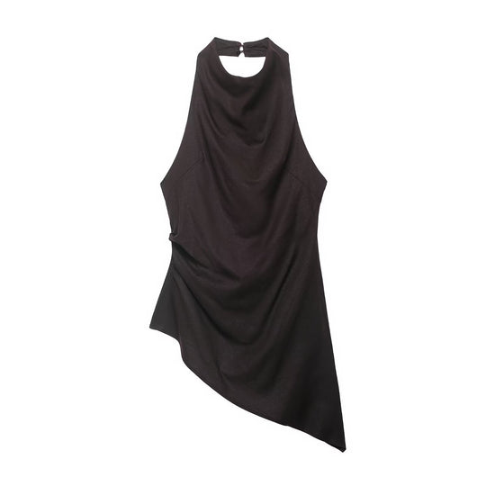 Damen asymmetrisches Top mit eleganter Drapierung EB