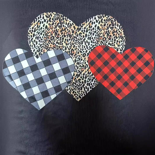 Damen T-Shirt mit Herzmotiv und modischem Streifenmix EB