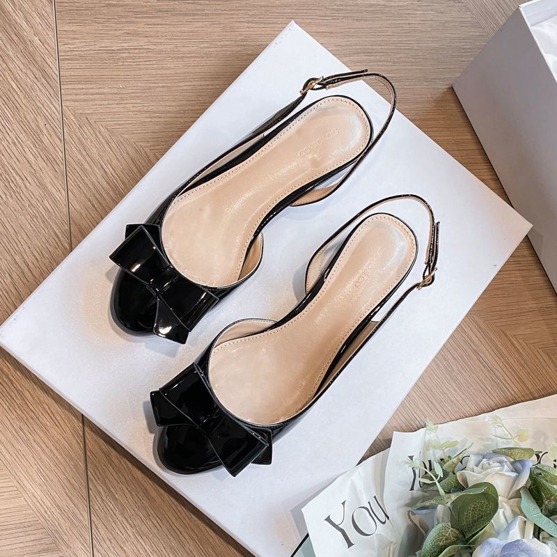 Damen elegante Slingback-Pumps mit dekorativem Schleifendetail EB