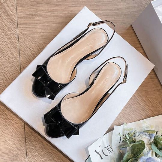Damen elegante Slingback-Pumps mit dekorativem Schleifendetail EB