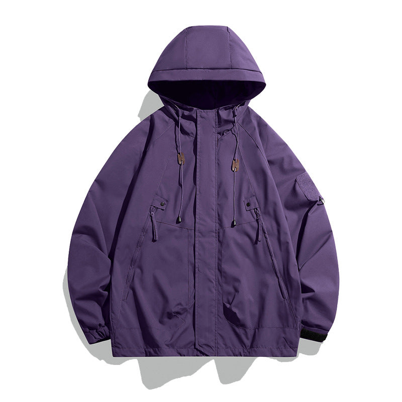 Damen lässige Outdoor-Jacke mit verstellbarem Kapuzensystem und funktionalen Taschen EB
