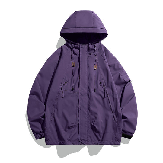 Damen lässige Outdoor-Jacke mit verstellbarem Kapuzensystem und funktionalen Taschen EB