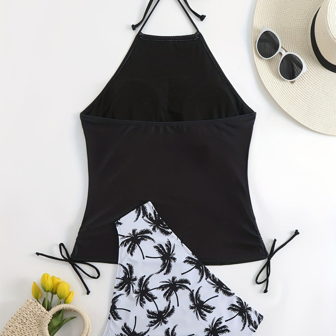 Damen Tankini-Set mit floralem Palmendruck EB