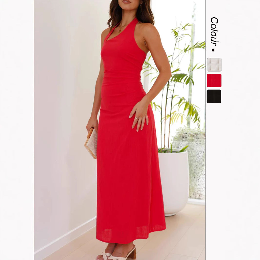 Damen Elegantes Maxikleid mit Halterneck und figurbetontem Schnitt EB