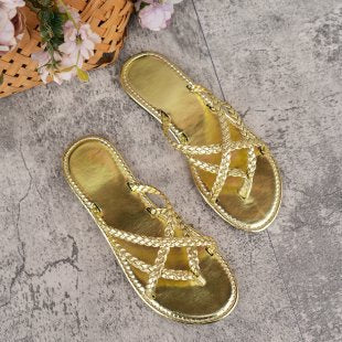 Damen Elegante und stylische Riemensandalen mit geflochtenem Detail EB