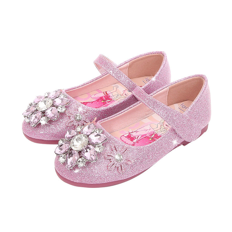 Mädchen Glitzernde Ballerinaschuhe mit Blumenapplikation EB