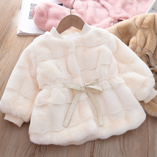 Damen kuschelige, gepolsterte Jacke mit Taillengürtel EB