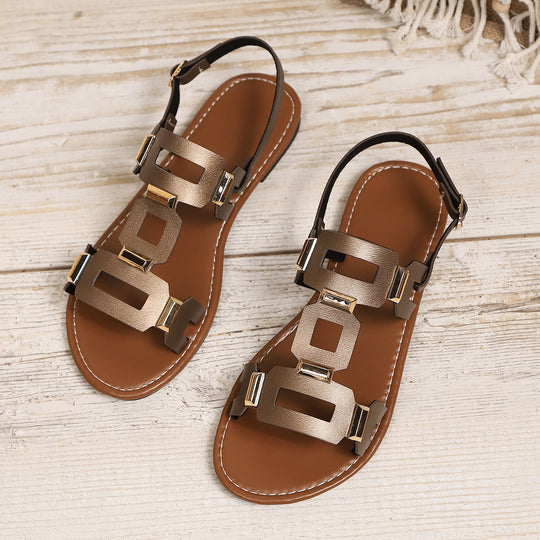 Damen elegante Sandalen mit modischen Schnallen EB