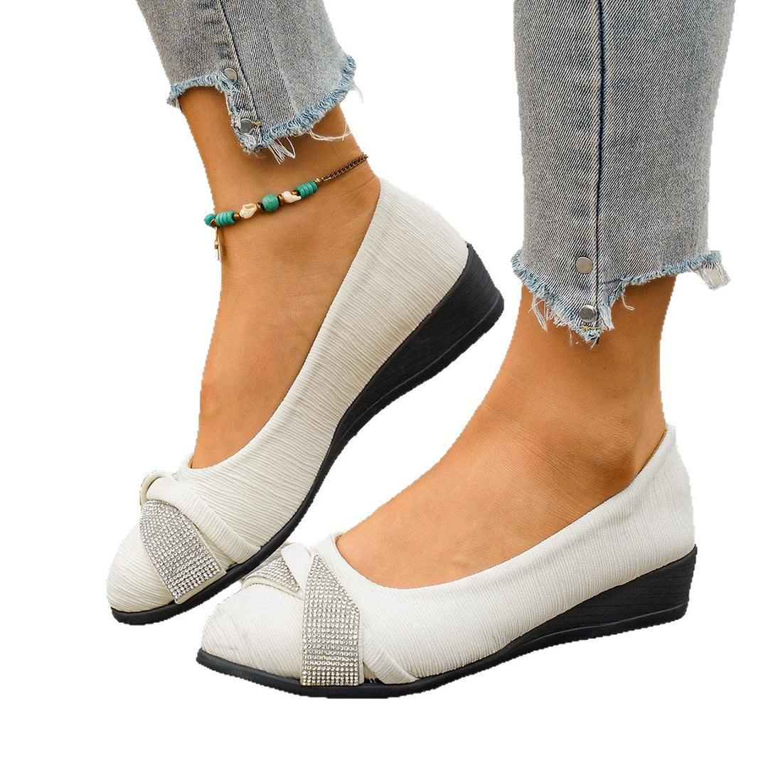 Damen Wedge-Ballerinas mit funkelnden Applikationen und komfortablem Fußbett EB