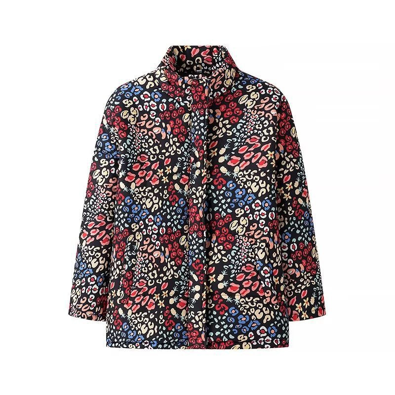 Damen gesteppte Jacke im modischen Leopardenprint EB