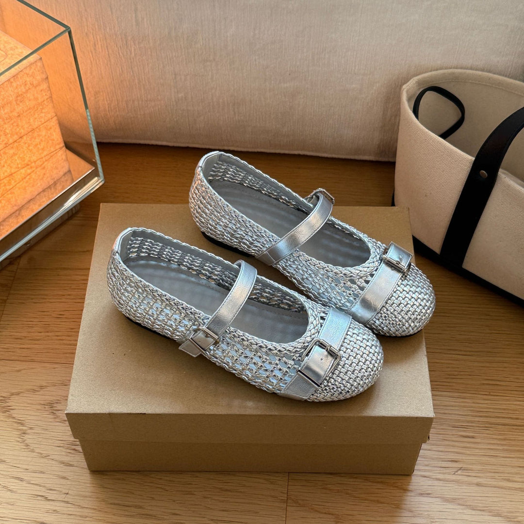 Damen Mary Jane Ballerinas mit modischem Riemchen und eleganter Schnalle EB