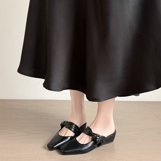 Damen elegante Sling-Pump mit modischem Schleifenakzent und komfortablem Blockabsatz EB