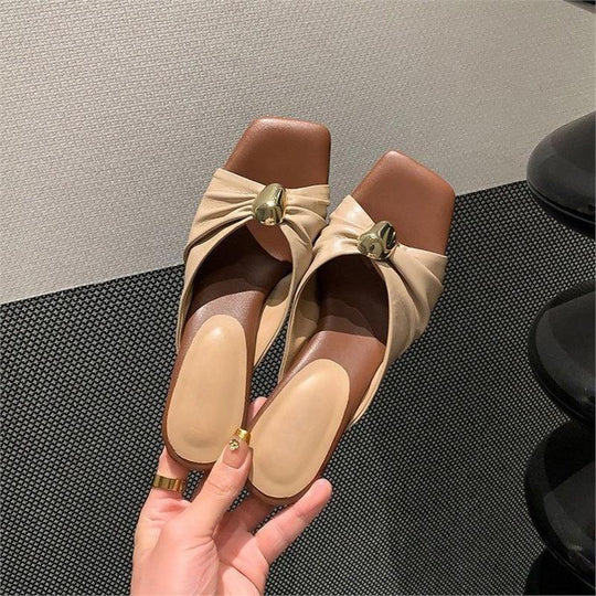 Damen modische Mules mit raffiniertem Schleifenakzent EB