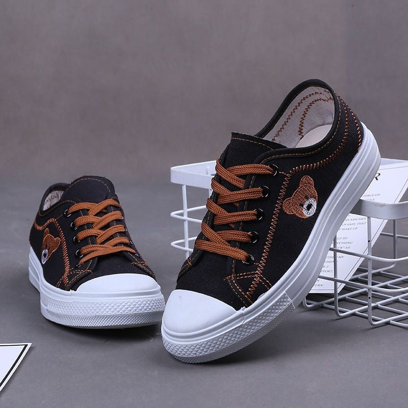 Damen lässige Sneaker mit Bärenmotiven EB