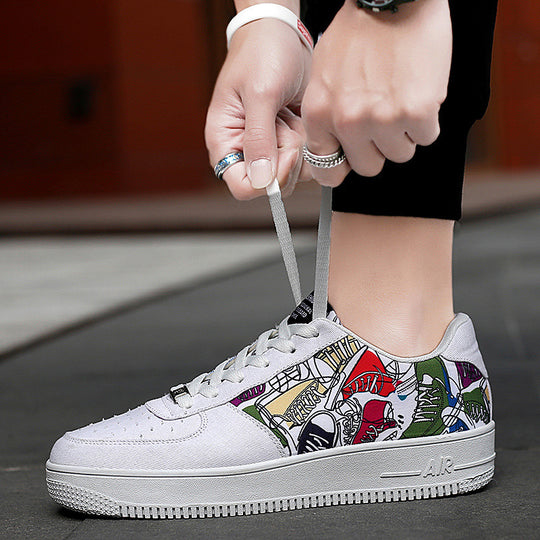 Damen Modische Sneakers mit buntem Grafiken-Design EB