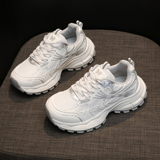 Damen Sportliche Lauf Sneakers mit atmungsaktiver Netzstruktur und dämpfender Sohle EB