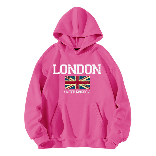 Damen Kapuzenpullover im urbanen London-Style mit Kängurutasche und gemütlichem Schnitt EB