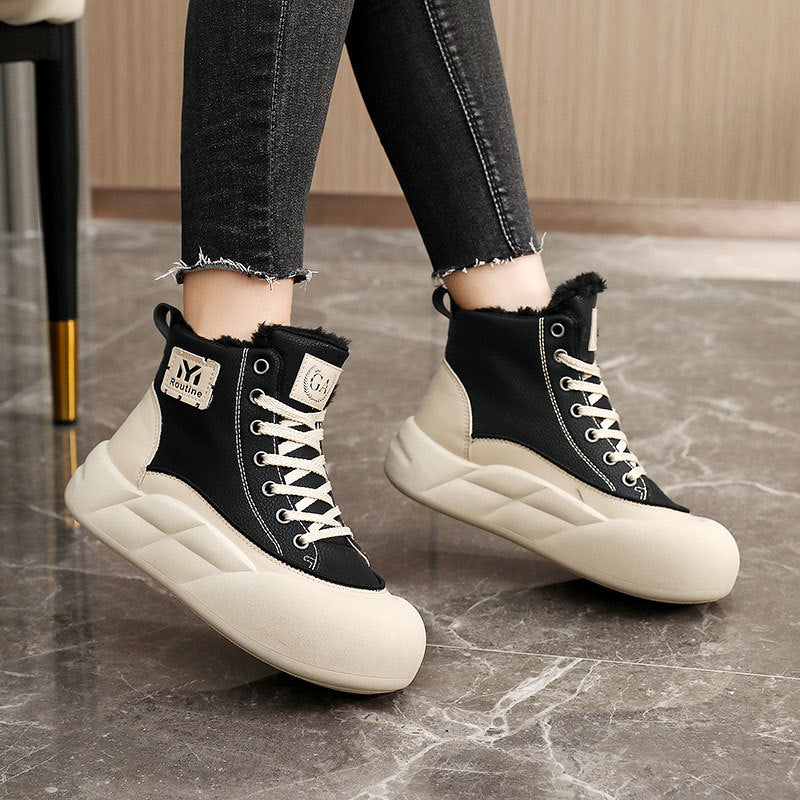 Damen modische Höhen-Sneaker mit weichem Futter und elastischer Sohle EB