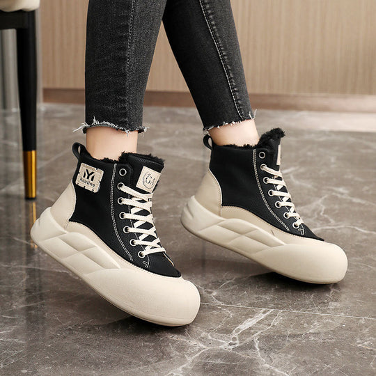 Damen modische Höhen-Sneaker mit weichem Futter und elastischer Sohle EB