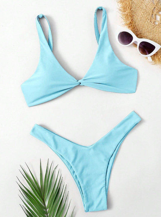 Damen Bikini-Set mit stilvoller Knotendetails EB