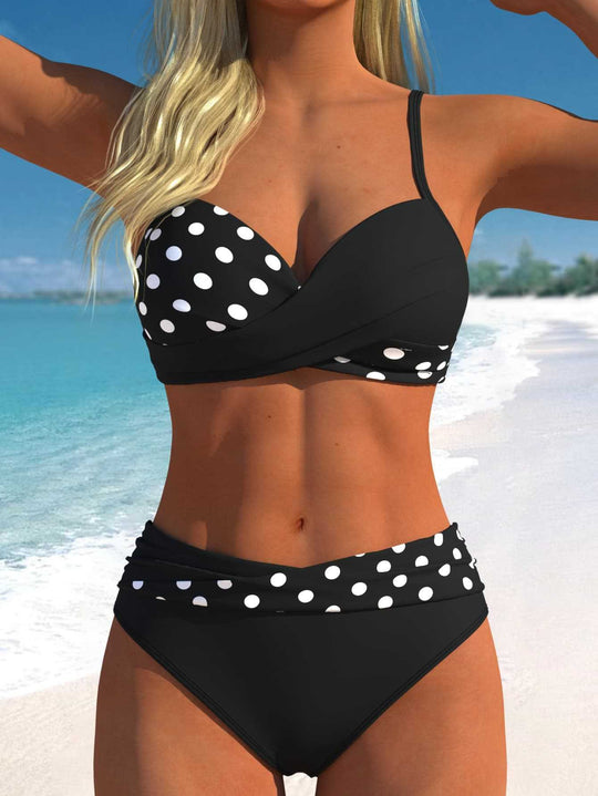 Damen Bikini-Set mit croppenden Oberteil und hohem Taillenschnitt EB