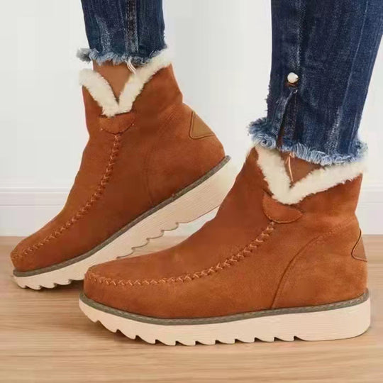 Damen Komfortable Winterstiefeletten mit flauschigem Innenfutter EB