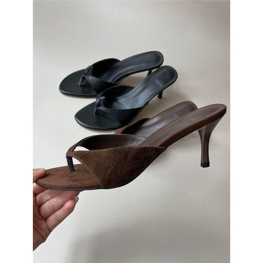 Damen elegante Zehentrenner mit feinem Absatz EB