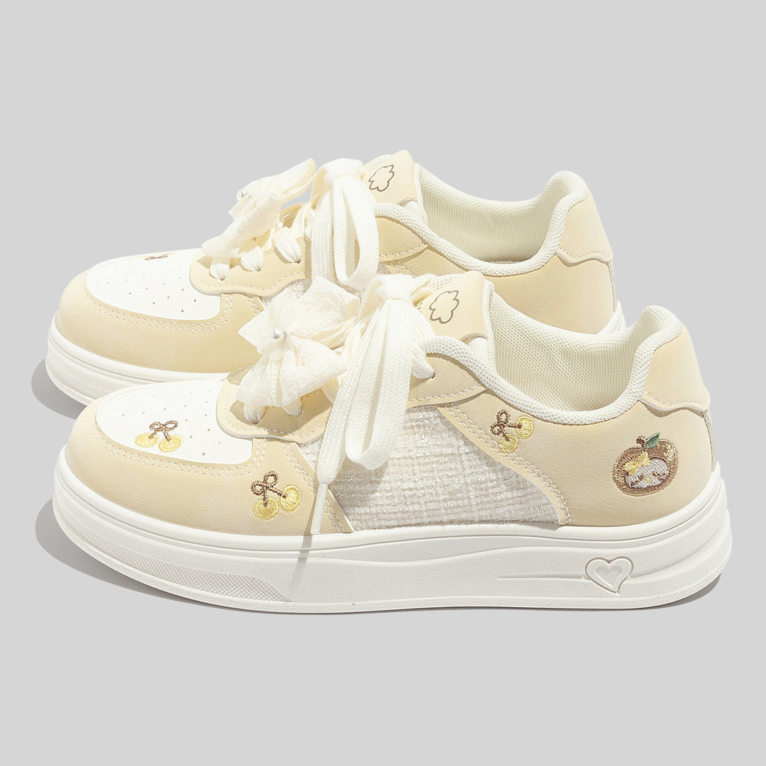 Damen Sneakers mit verspieltem Obstmotiv und atmungsaktiver Oberfläche EB