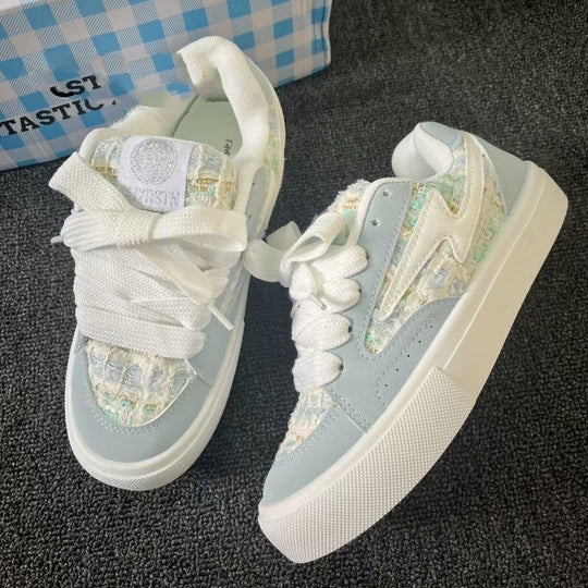 Damen modische Sneakers mit einzigartiger Textur und komfortabler Sohle EB
