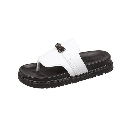 Damen Coole Zehentrenner-Sandalen mit modischem Riemen und ergonomischem Fußbett EB