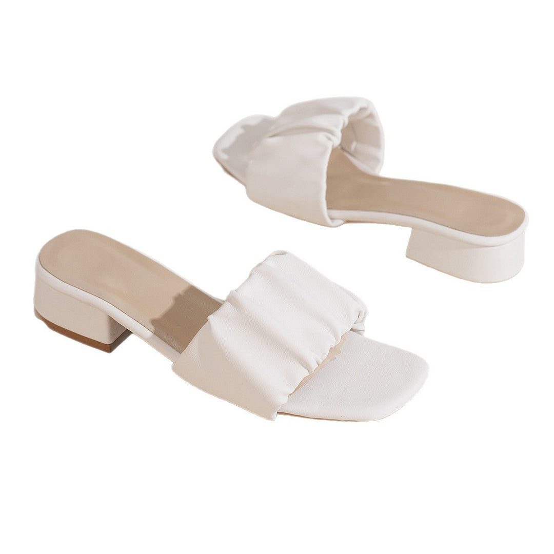 Damen Komfortable und elegante Mules mit Rüschendetails EB