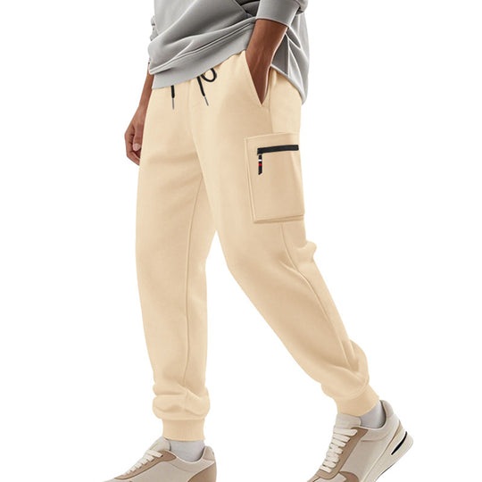 Herren Cargo-Jogginghose mit Reißverschluss-Cargotasche, elastischem Bund und geripptem Saum EB