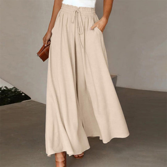 EB | Leichte Damen Leinenhose mit Weitem Bein für Frühling und Sommer