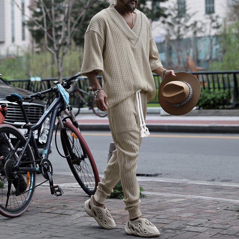 Herren lässiges Freizeit-Set mit oversized Pullover und bequemen Jogginghosen EB