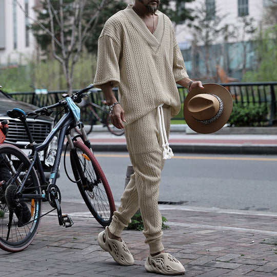 Herren lässiges Freizeit-Set mit oversized Pullover und bequemen Jogginghosen EB