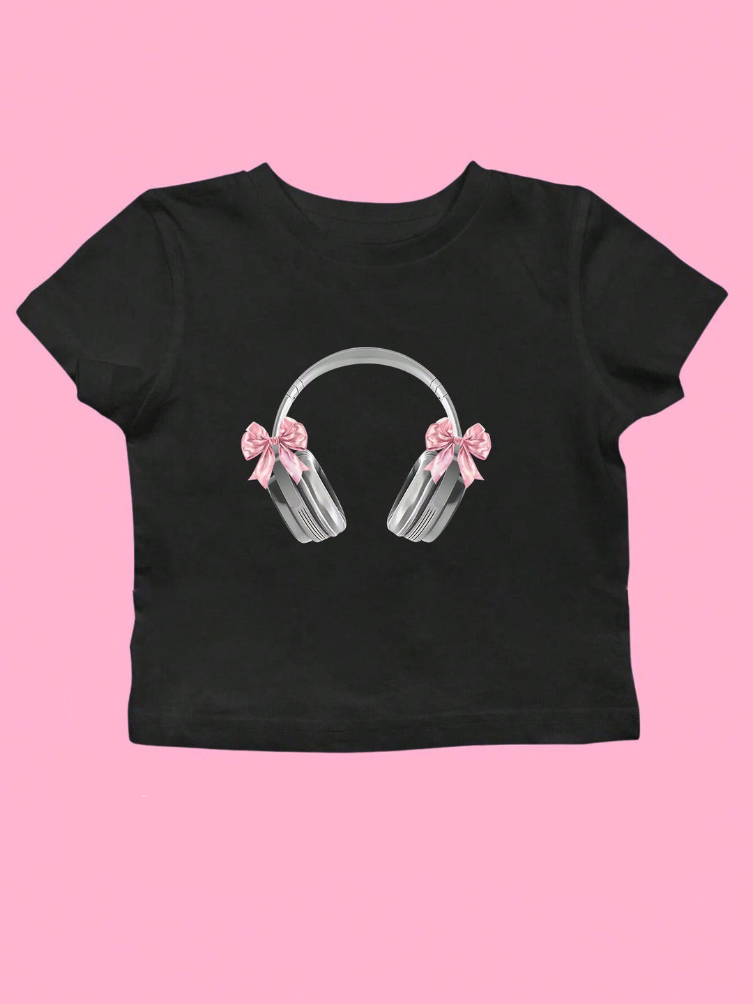 Damen Crop-T-Shirt mit künstlerischem Statementdruck EB
