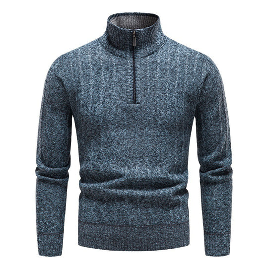 Herren modischer Strickpullover mit halbem Reißverschluss EB
