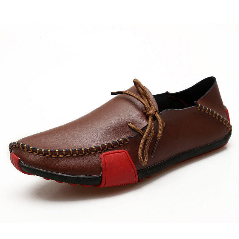 Damen Elegante Mokassins aus feinem Leder mit kontrastrierenden Details EB