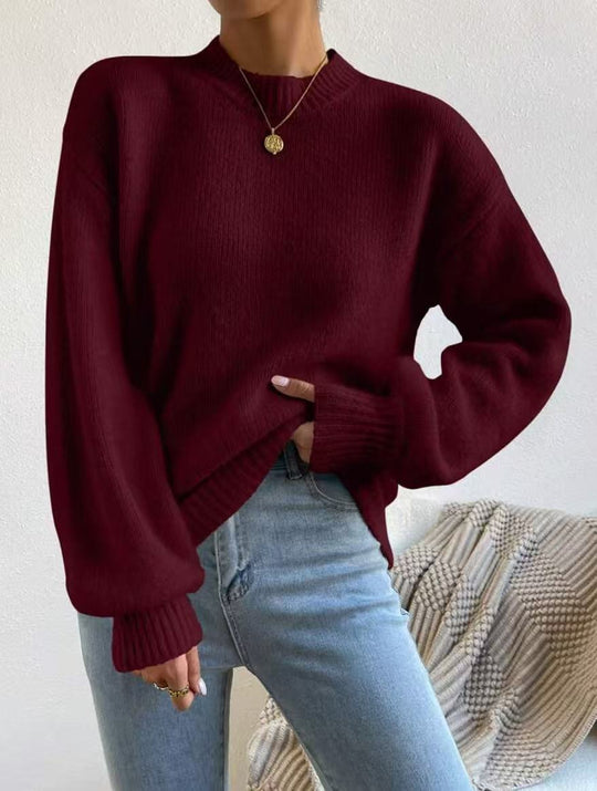 Damen Oversize Feinstrickpullover mit angedeutetem Mohair‑Effekt und verlängerten Rippbündchen EB