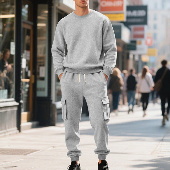 Herren Utility-Cargo-Jogger aus French Terry mit Mehrfachklappen & Tunnelzug EB