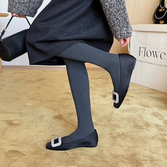 Damen Elegante Ballerinas mit funkelndem Schmuckriemen und klassischem Design EB