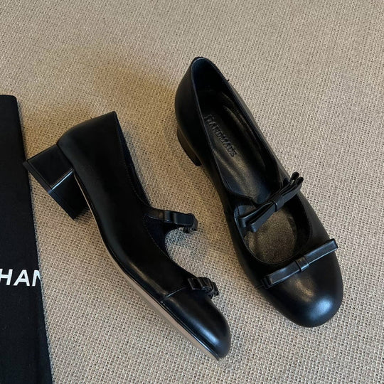 Damen Ballerinas mit dekorativem Strickbund und eleganten Schleifen EB