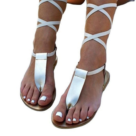 Damen Strand-Sandalen mit dekorativen Riemen und komfortabler Sohle EB