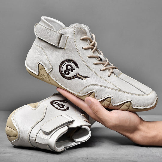 Herren Hochwertige Leder-Sneaker mit rutschfester Sohle und gepolstertem Knöchel EB
