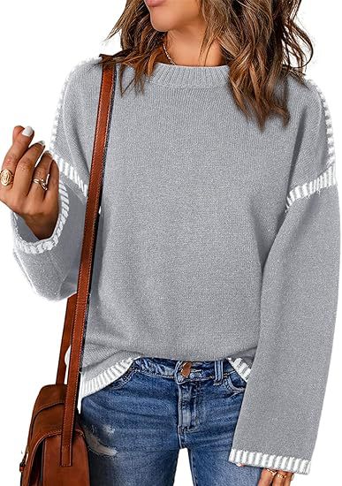 Damen Pullover mit modischen Streifen EB
