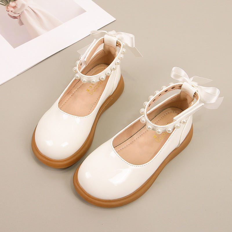 Mädchen Ballerina Schuhe mit Perlen- und Schleifendetail EB