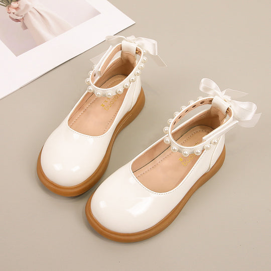 Mädchen Ballerina Schuhe mit Perlen- und Schleifendetail EB