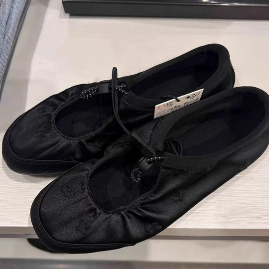 Damen Slip-On Ballerinas mit dekorativem Riemen und atmungsaktivem Material EB