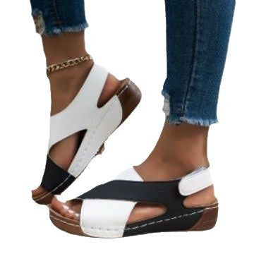 Damen  orthopädische Keilsandalen mit Memory-Foam und verstellbarem Fersenriemen EB