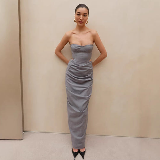 Damen figurbetontes Abendkleid mit raffiniertem Drapierungsdesign EB